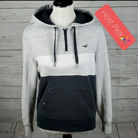 Hollister Sweaters - Hollister womens black and grey hoodie